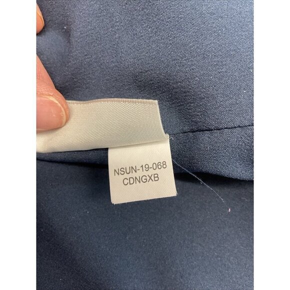 MM Lafleur Navy Blue Shirt Dress short Sleeve collared Button Down Size 4 career - Picture 10 of 13